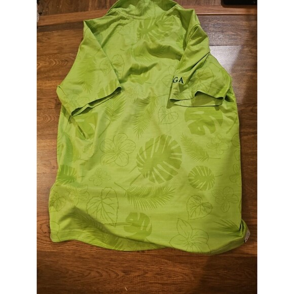 NWT Puma Cloudspun Aloha Floral Green Golf Polo Shirt Mens Size Medium AJGA - Picture 9 of 9